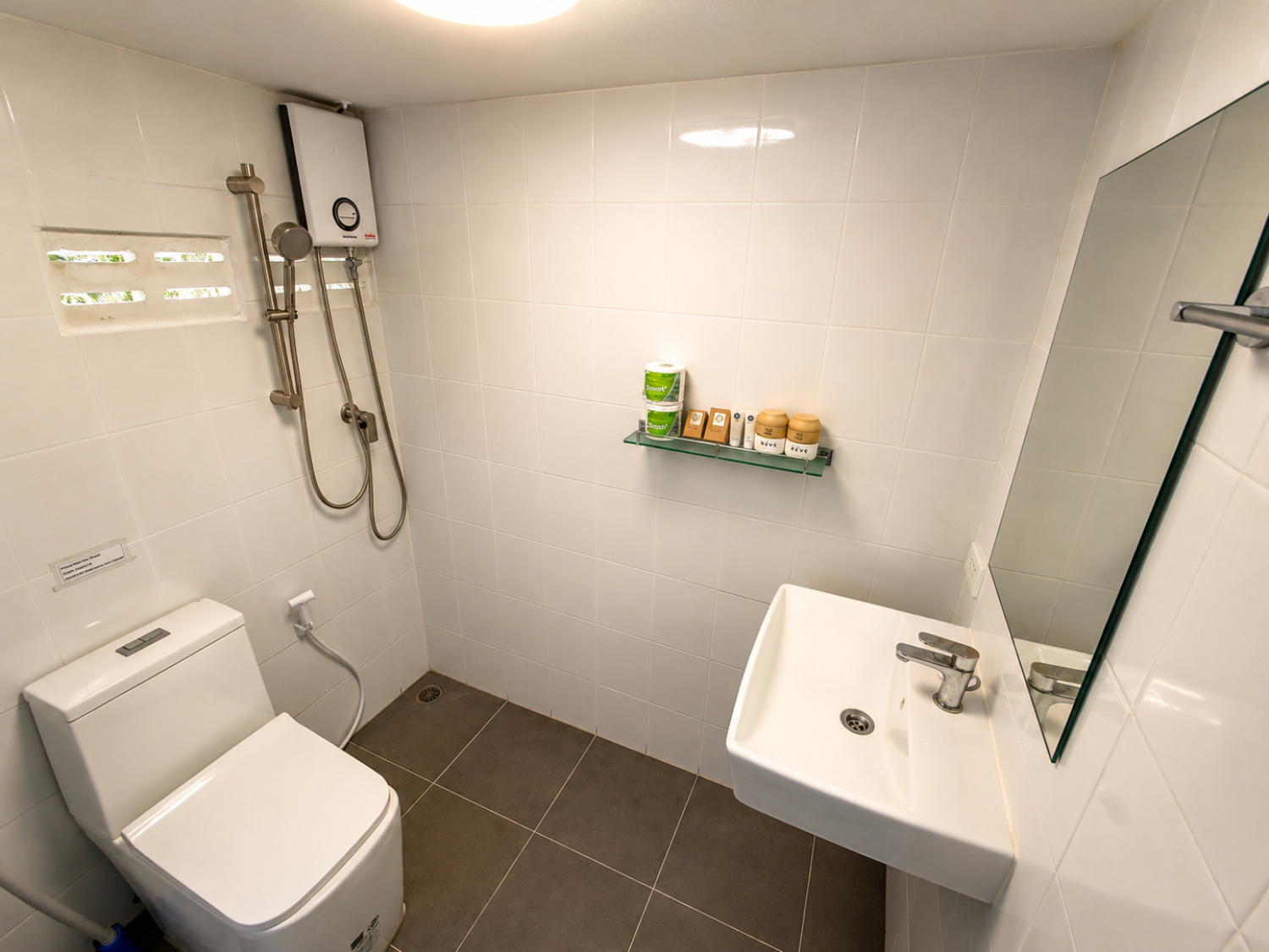 Private bathroom inside a Jungle Bungalow at Vanara Eco Resort