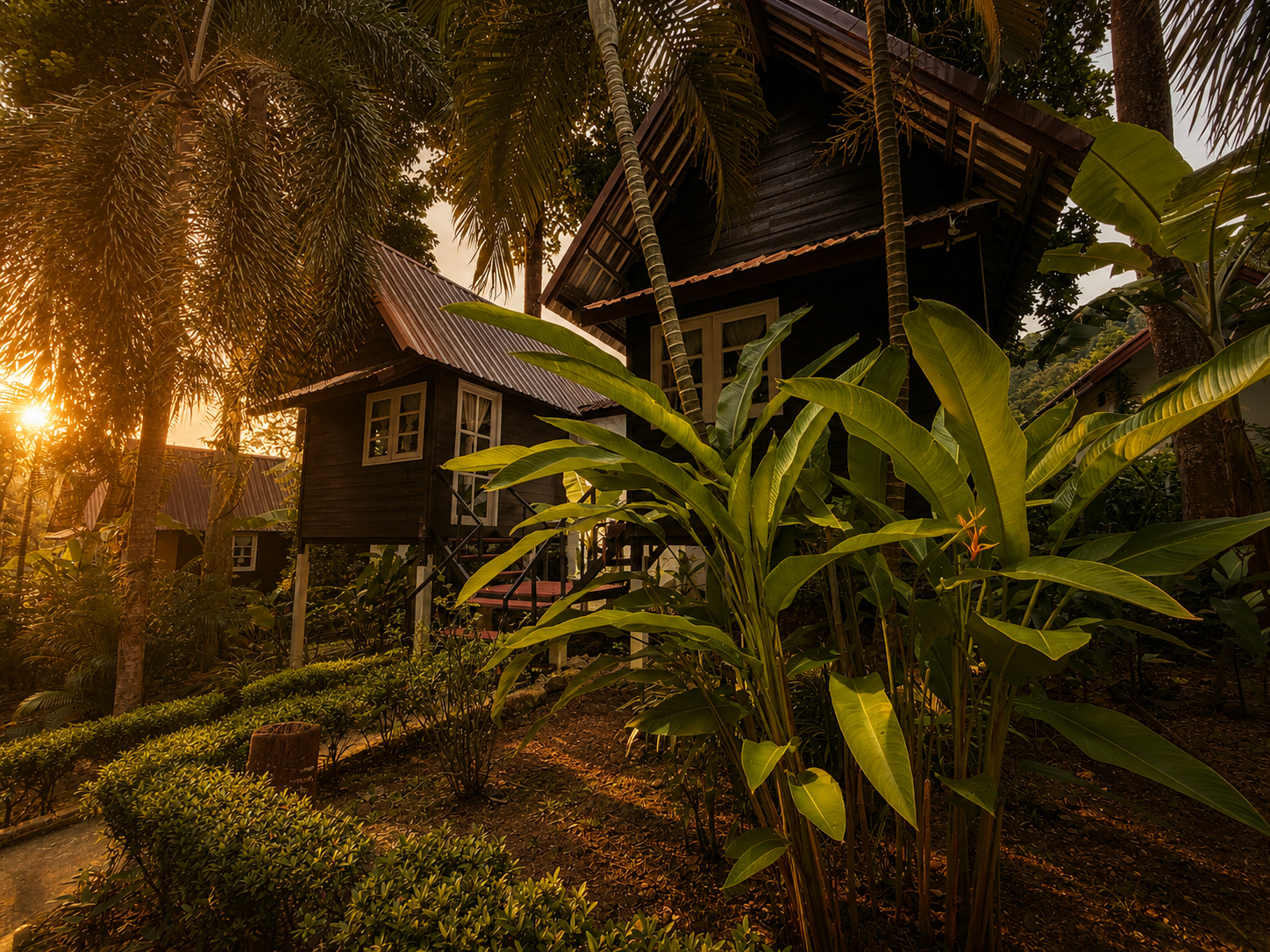 Vanara Eco Resort after sunset