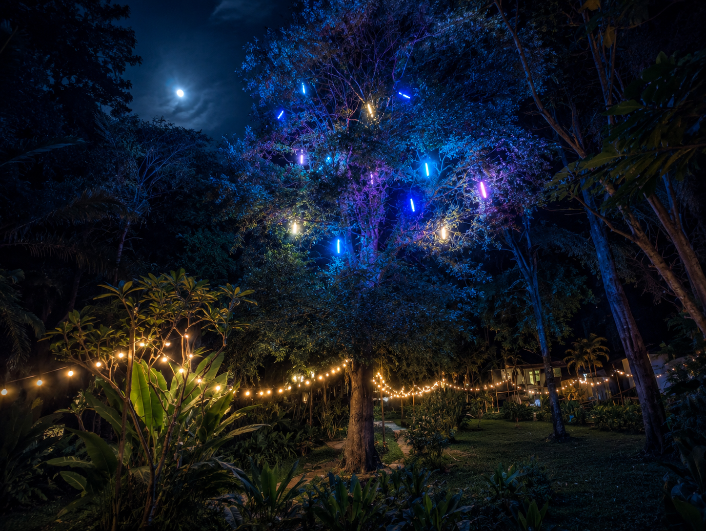 Evening garden at Vanara Eco Resort