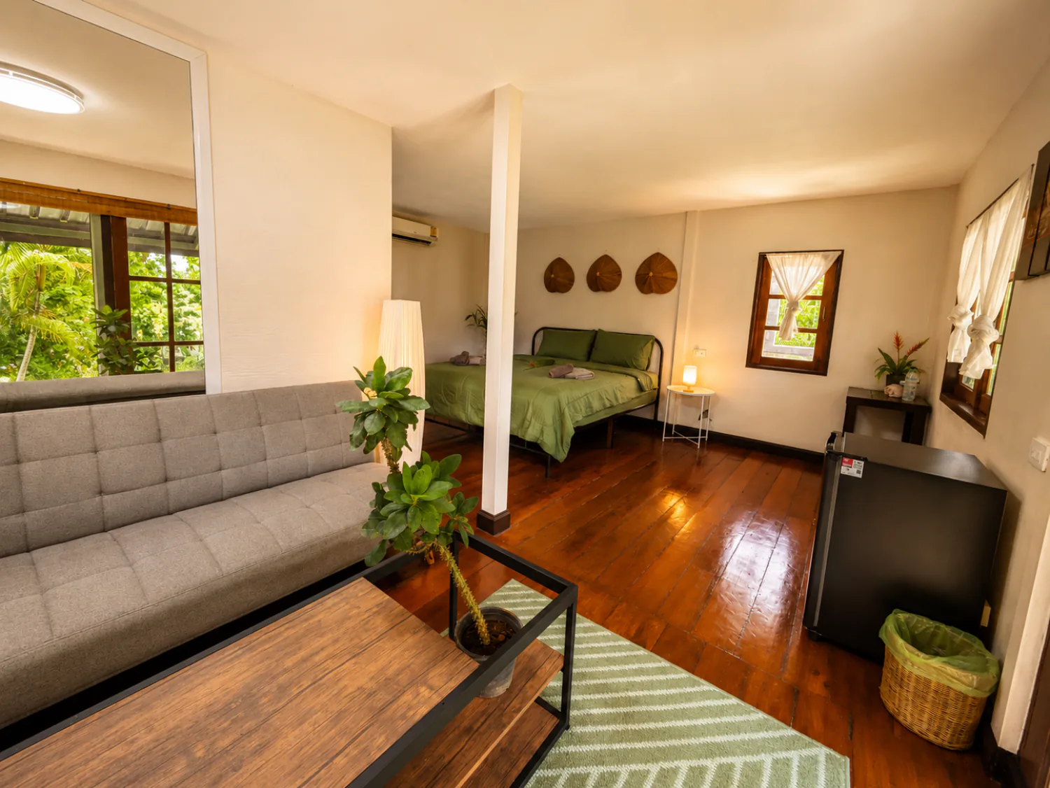 King-size sleeping area inside a Jungle Villa at Vanara Retreat