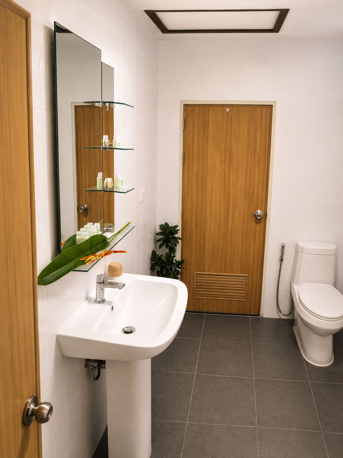 Large private bathroom inside a Jungle Villa at Vanara Eco Resort