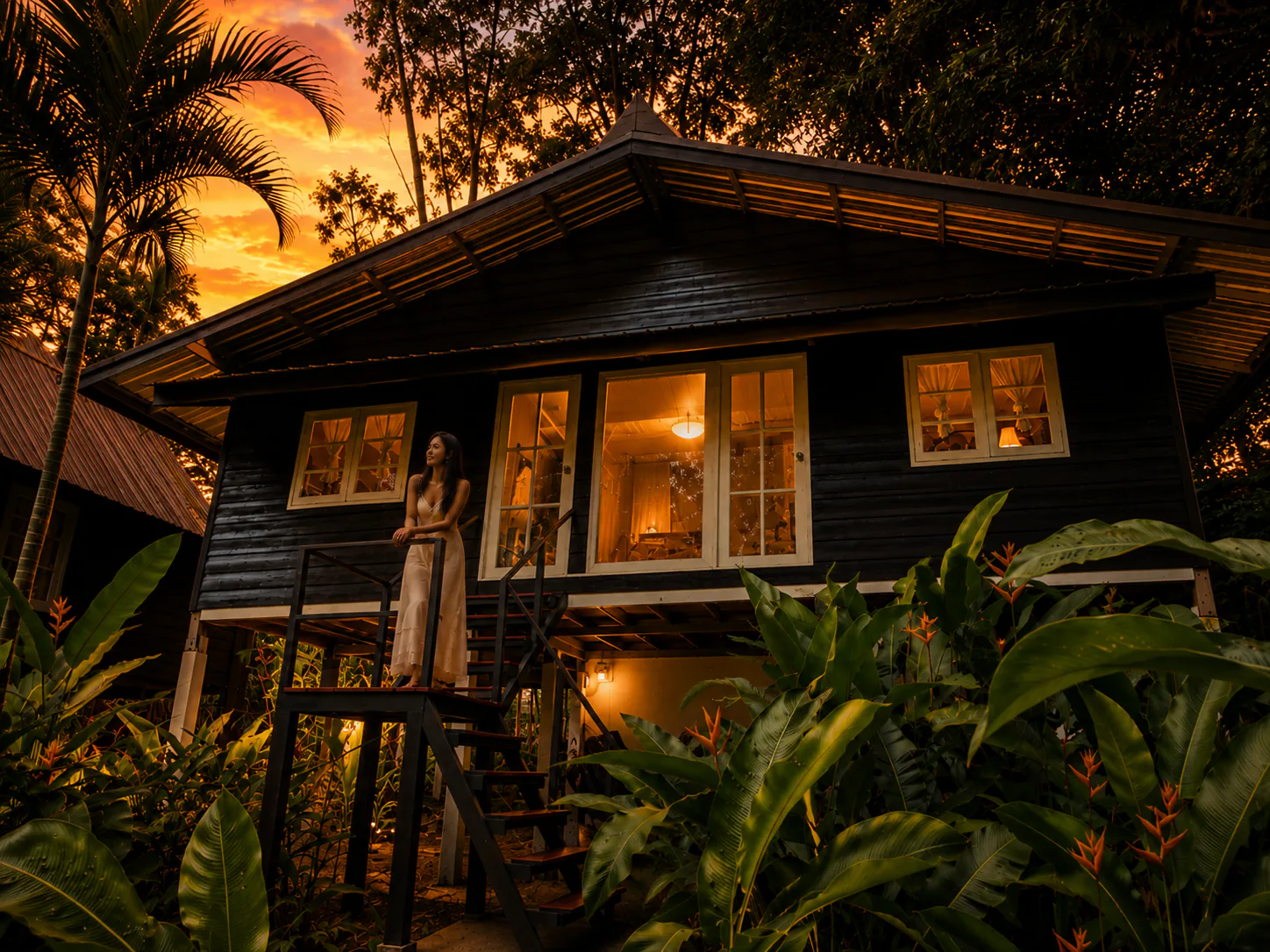 Jungle Villa surrounded by lush tropical gardens