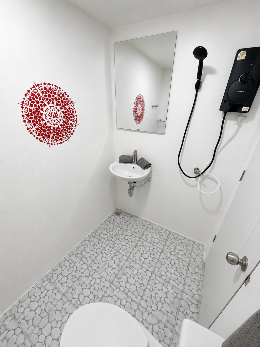 Fully enclosed private masonry bathroom belonging to a Glamping Yurt at Vanara Eco Resort